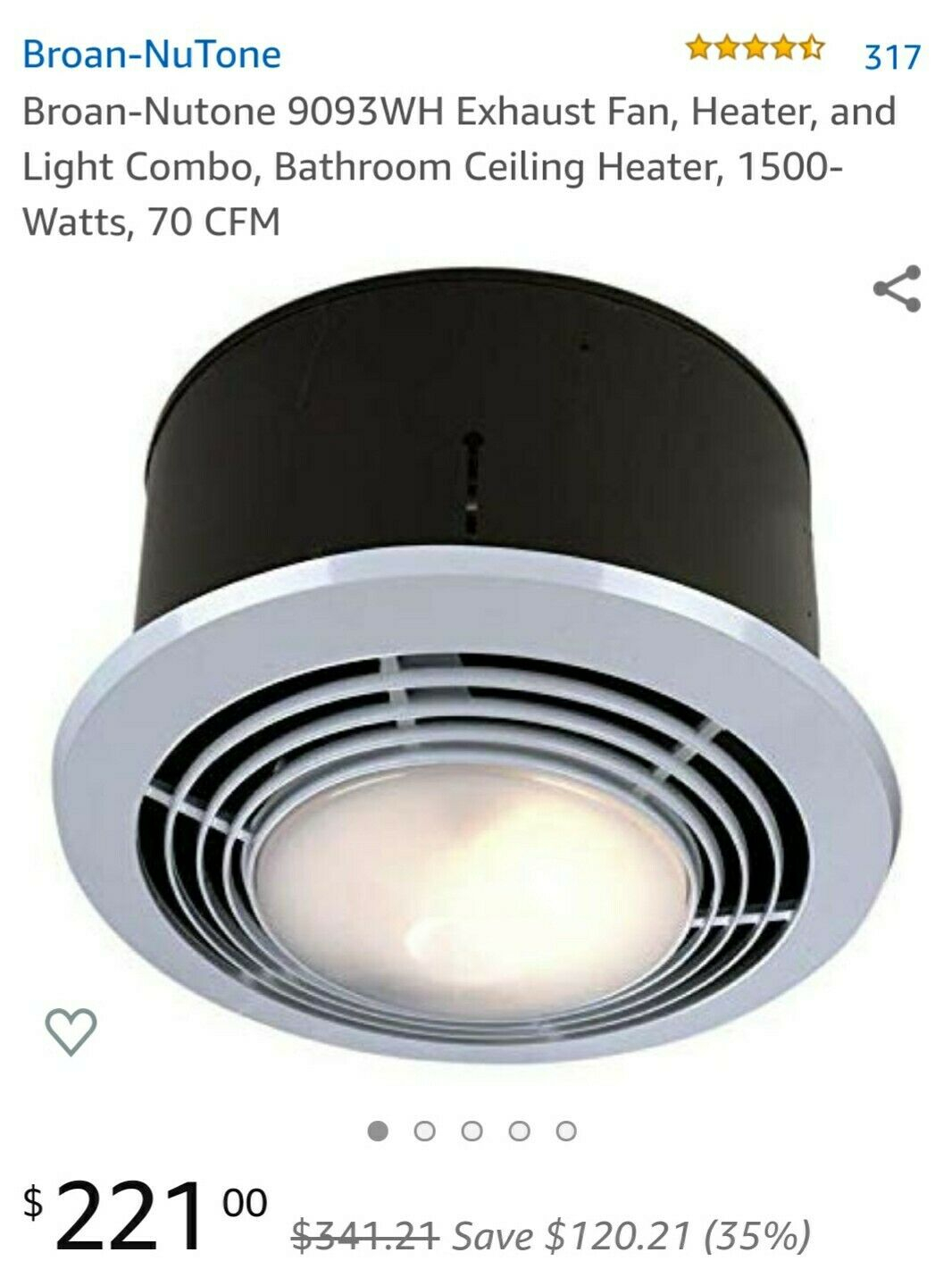 Broan Nutone 9093wh Exhaust Fan Heater And Light Combo Bathroom Ceiling intended for size 1066 X 1421