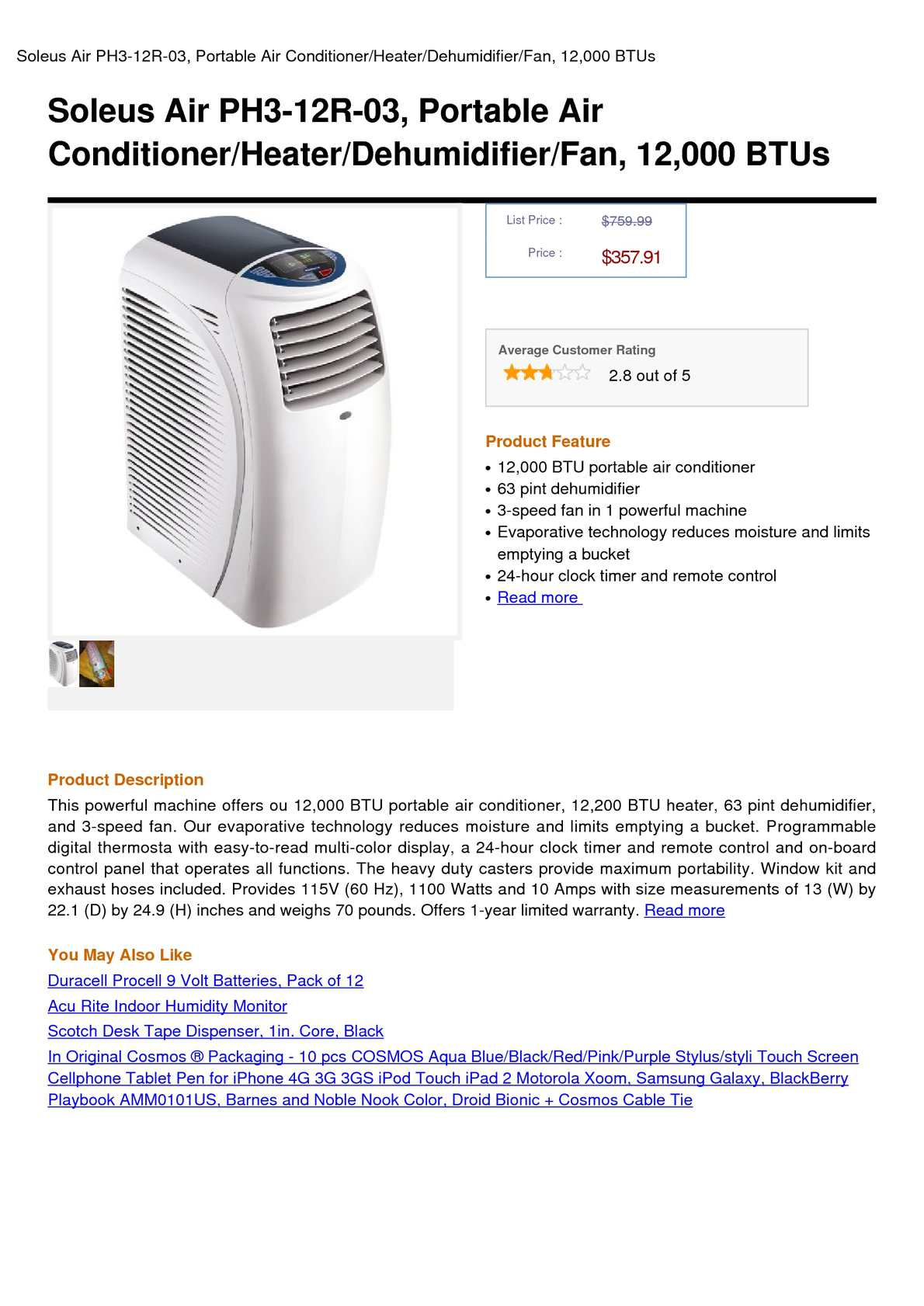 Calamo Soleus Air Ph3 12r 03 Portable Air Conditioner regarding proportions 1190 X 1682