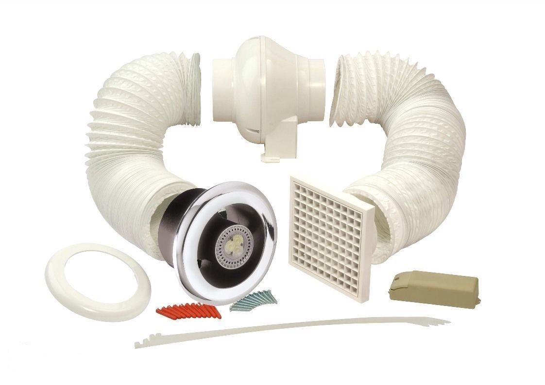 Centrifugal Led Light 4 Inline Bathroom Extractor Timer Fan Kit in size 1122 X 794