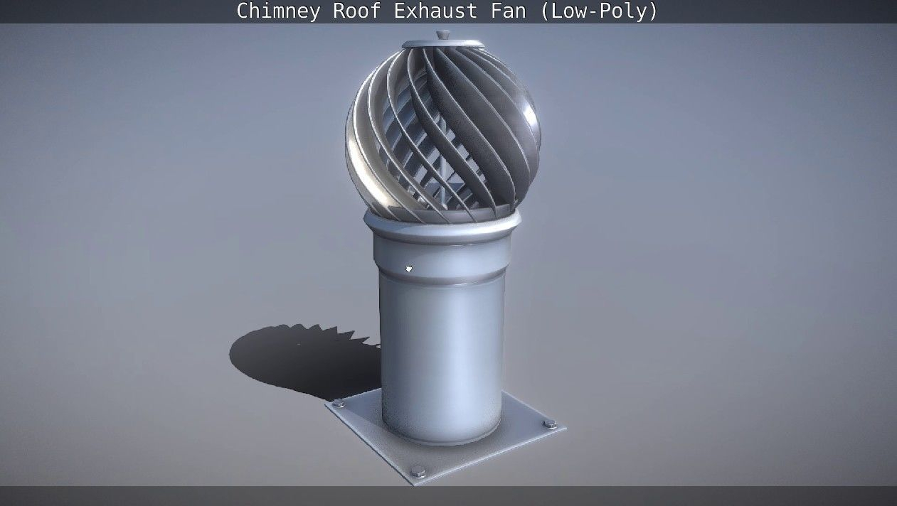Chimney Roof Exhaust Fan Low Poly 3d Model throughout dimensions 1261 X 712