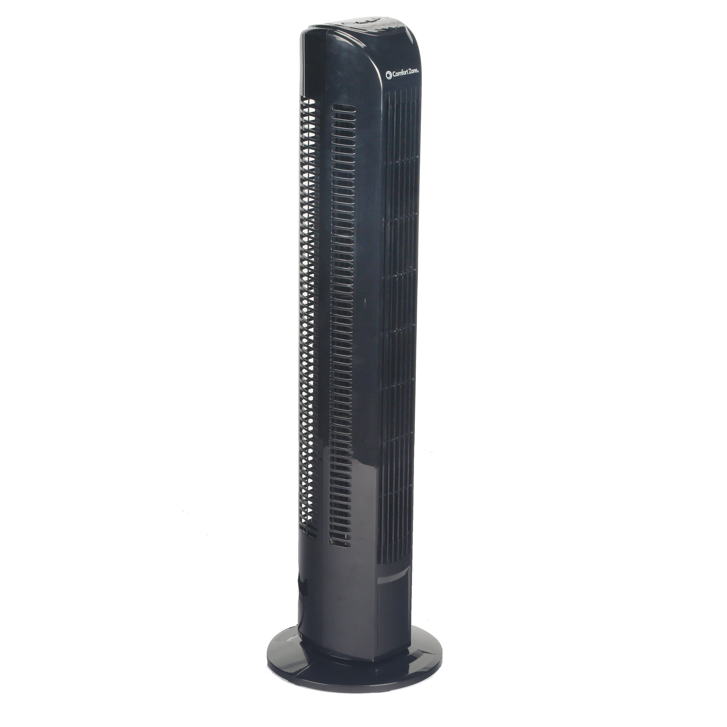 Comfort Zone 30 In 3 Speed Oscillating Black Tower Fan With Remote Control for measurements 2500 X 2500