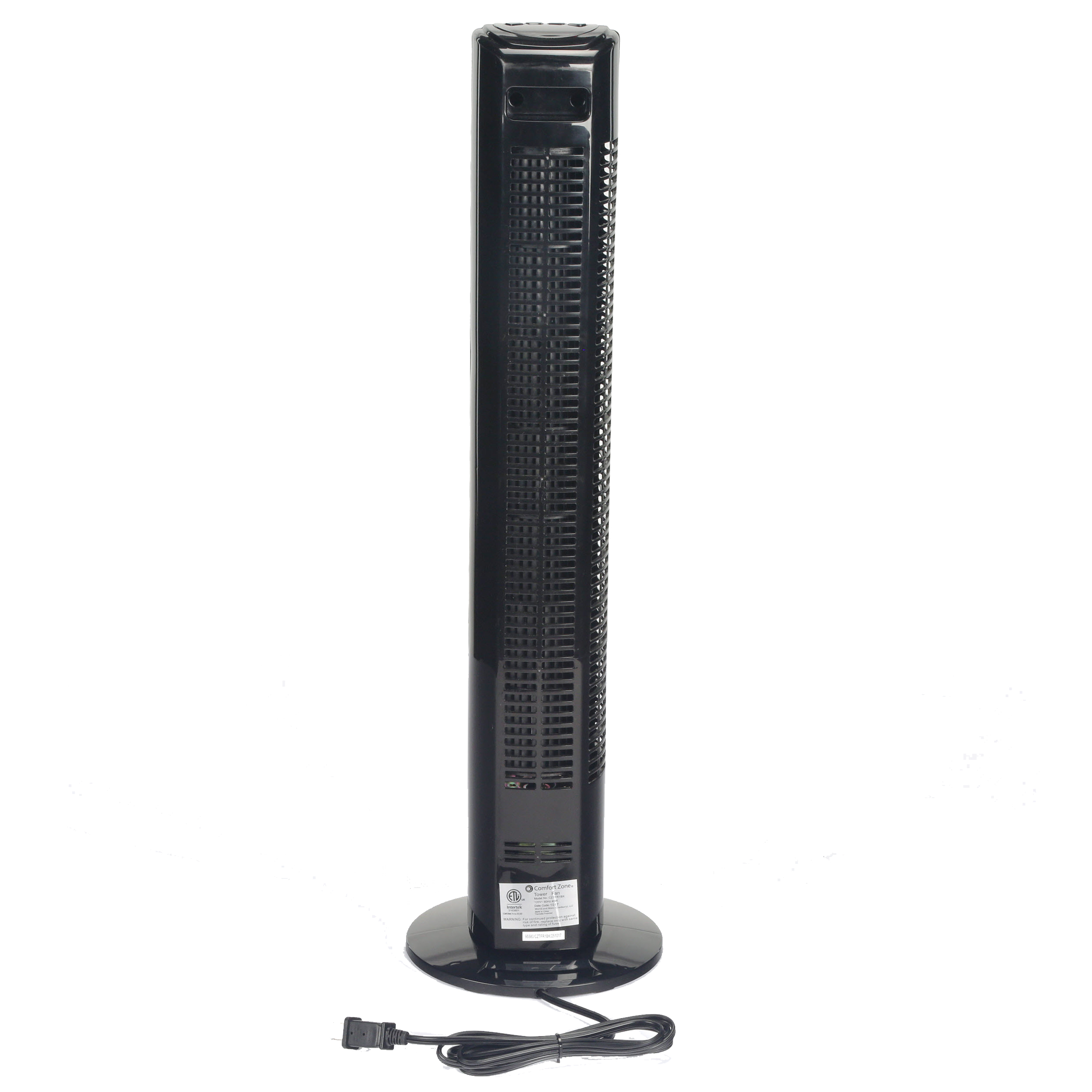 Comfort Zone 30 In 3 Speed Oscillating Black Tower Fan With Remote Control pertaining to size 2500 X 2500
