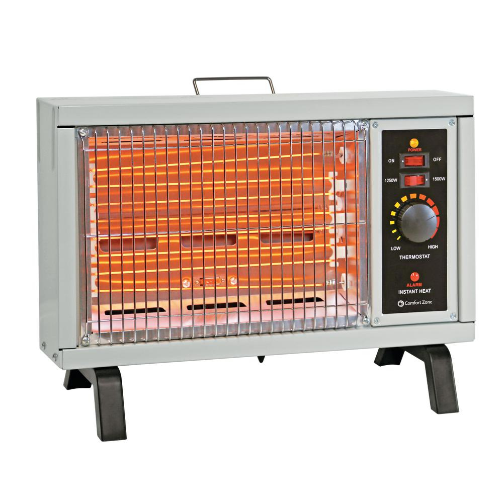 Comfort Zone 5120 Btu Deluxe Electric Radiant Heater intended for measurements 1000 X 1000