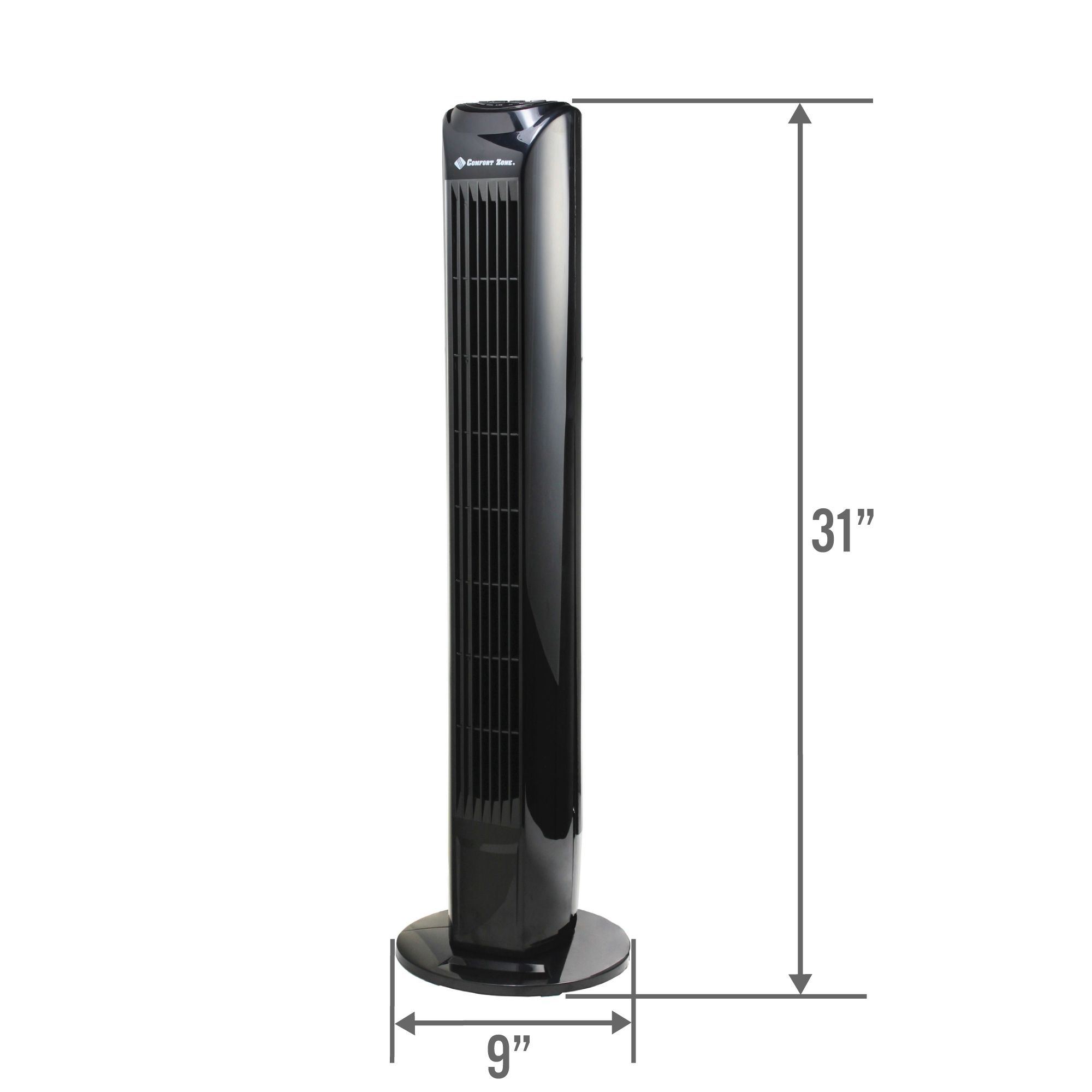 Comfort Zone Cztfr1bk Oscillating 31 Inch 3 Speed Tower Fan with regard to dimensions 2000 X 2000