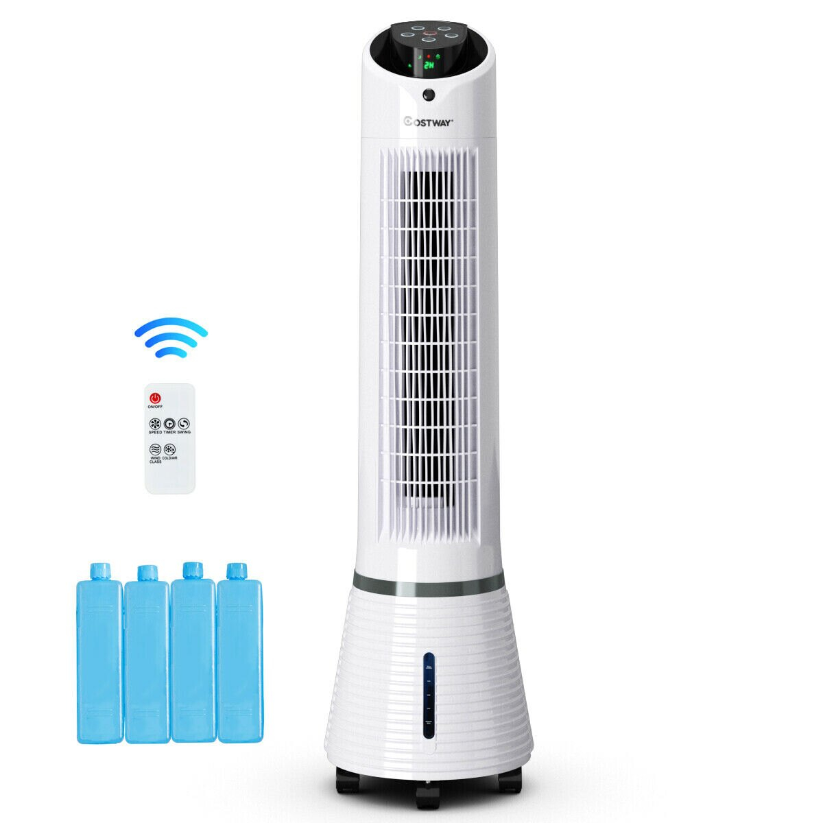 Costway Portable Air Conditioner Cooler Fan Filter Humidify Tower Fan W Remote Control in measurements 1200 X 1200