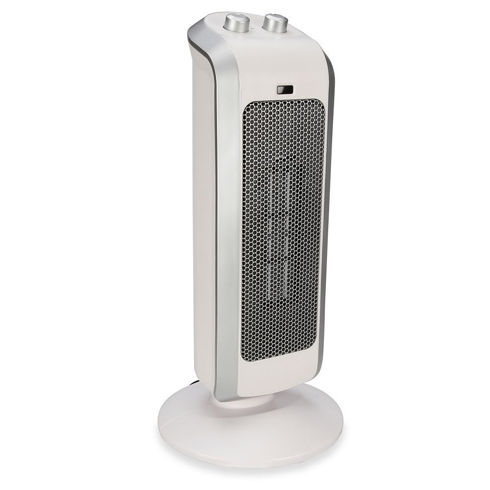 Crane Mini Ceramic Oscillating Tower Heater White Tower intended for proportions 1000 X 1000