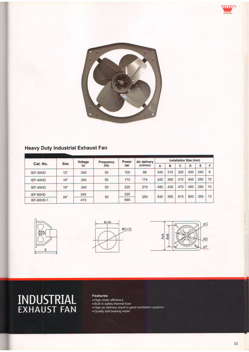 Crown Heavy Duty Industrial Exhaust Fan 12 1501005 throughout measurements 800 X 1132