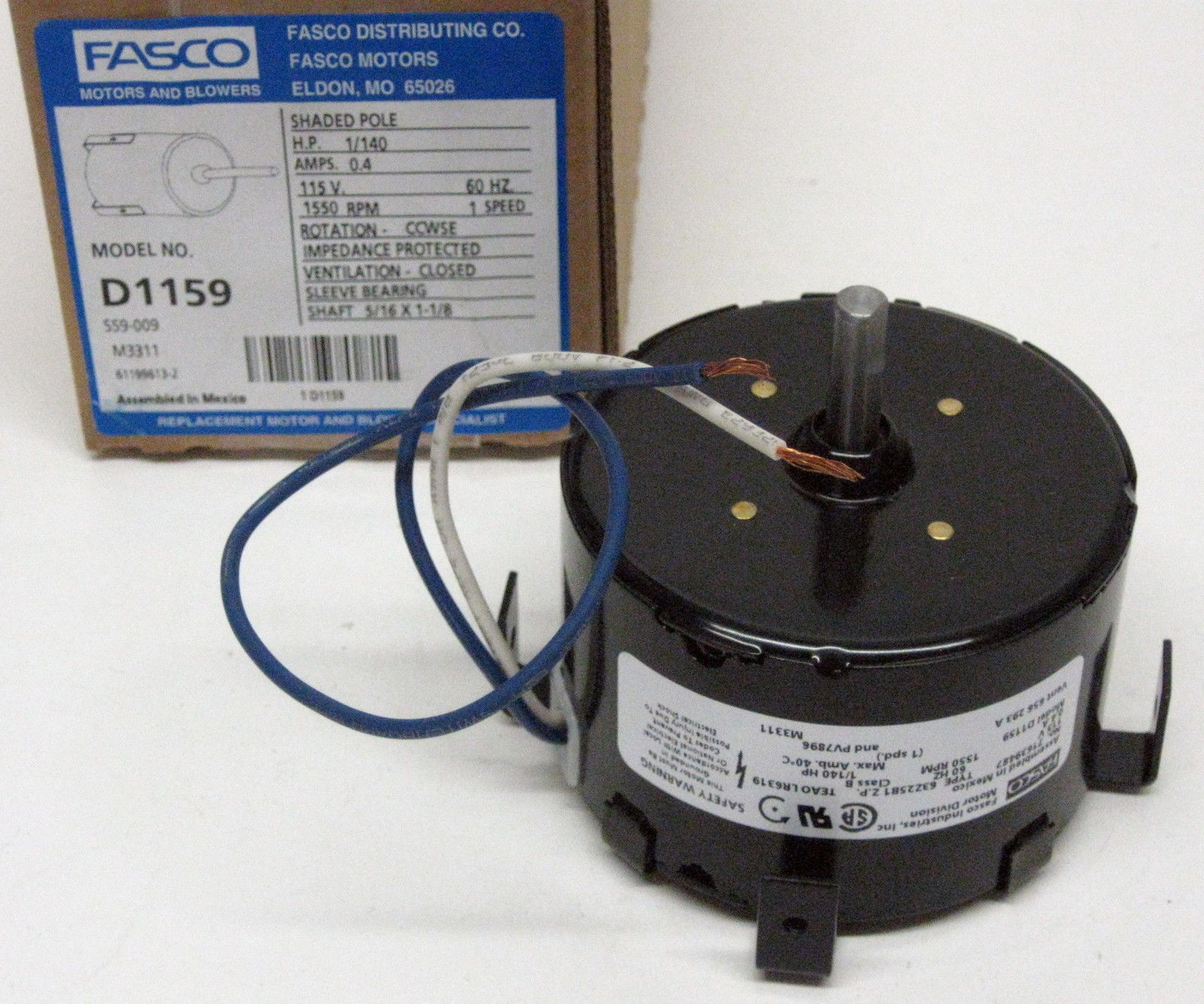 D1159 Fasco Bathroom Fan Vent Motor For 7163 1845 656 293a Pv7896 Walmart for sizing 1600 X 1334