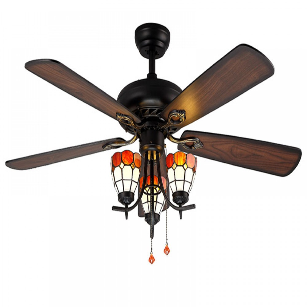 Decorative Wood Blades Ceiling Fan 5218 B Red Church Glass within measurements 1000 X 1000