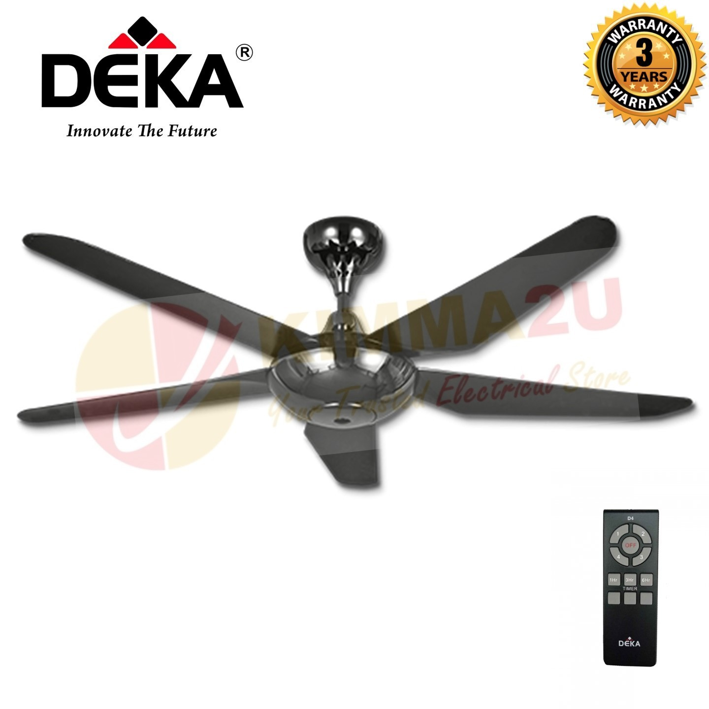 Deka X6n 56 5 Blades Gun Metal Ceiling Fan With Remote Control inside dimensions 1440 X 1440