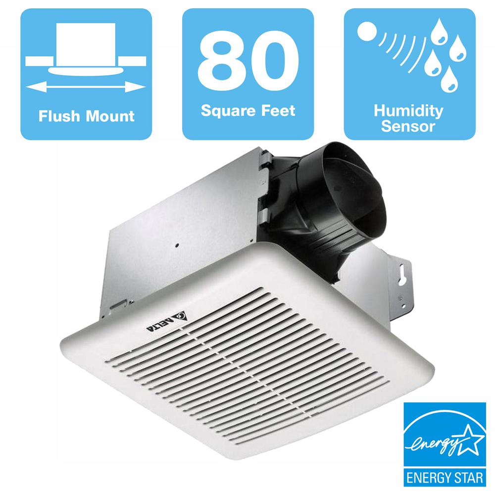 Delta Breez Greenbuilder G2 Series 80 Cfm Wall Or Ceiling Bathroom Exhaust Fan With Adjustable Humidity Sensor Energy Star for size 1000 X 1000