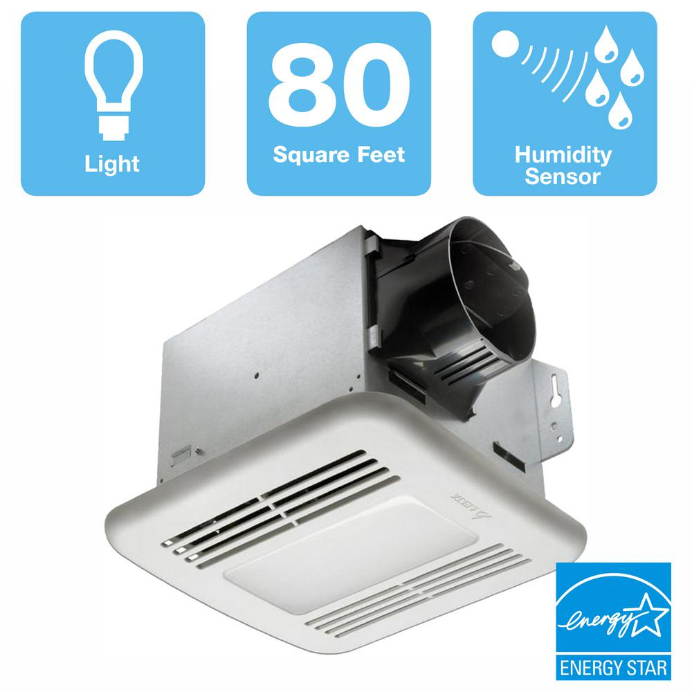 Delta Breez Greenbuilder Series 80 Cfm Ceiling Bathroom Exhaust Fan With Led Light And Humidity Sensor Energy Star regarding size 1000 X 1000