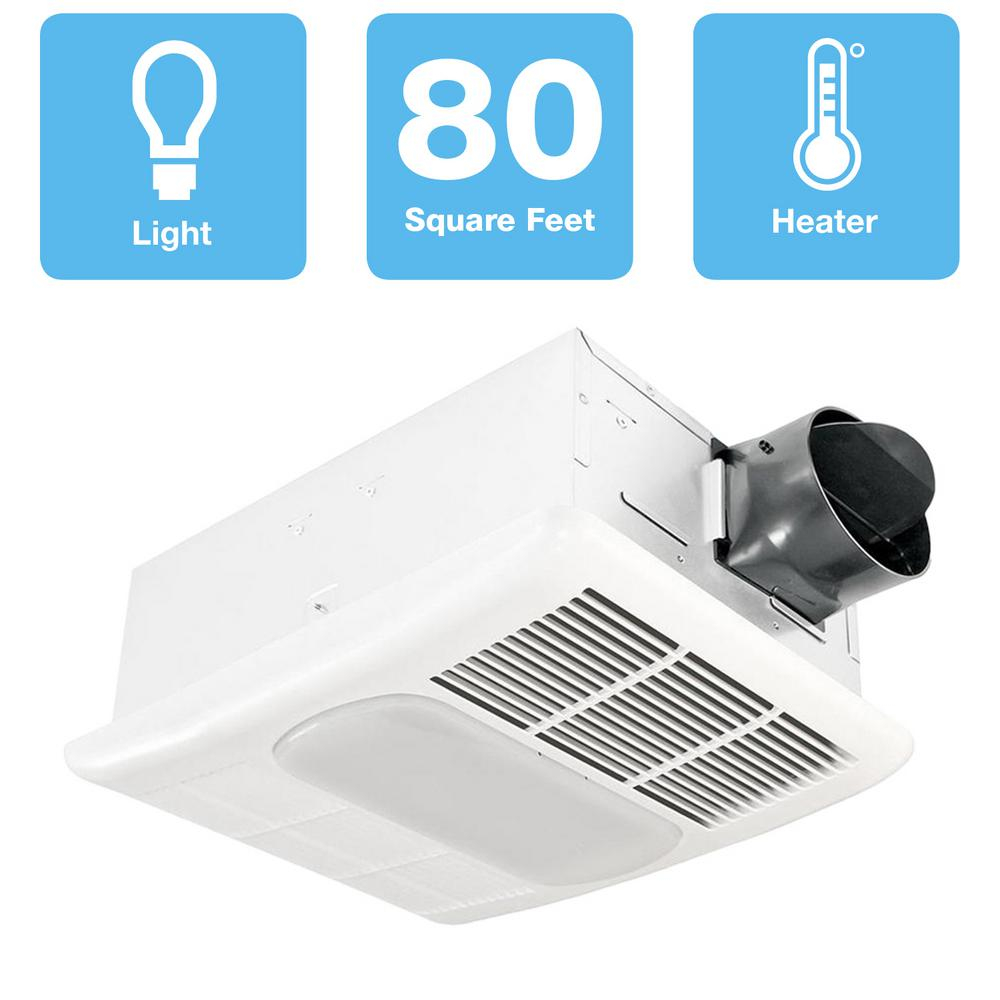 Delta Breez Radiance Series 80 Cfm Ceiling Exhaust Bathroom Fan With Dimmable Led Light And Heater with measurements 1000 X 1000