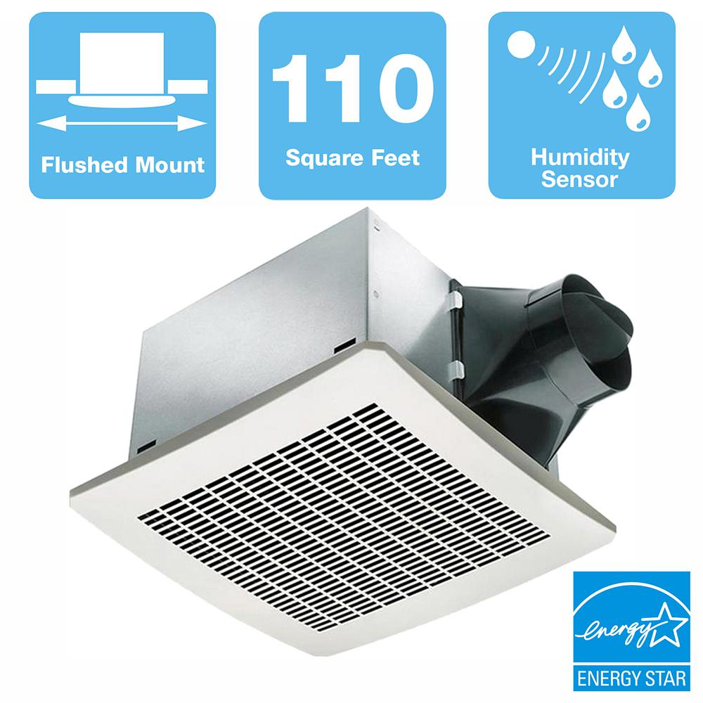 Delta Breez Signature 110 Cfm Ceiling Humidity Sensing Bathroom Exhaust Fan Energy Star regarding measurements 1000 X 1000