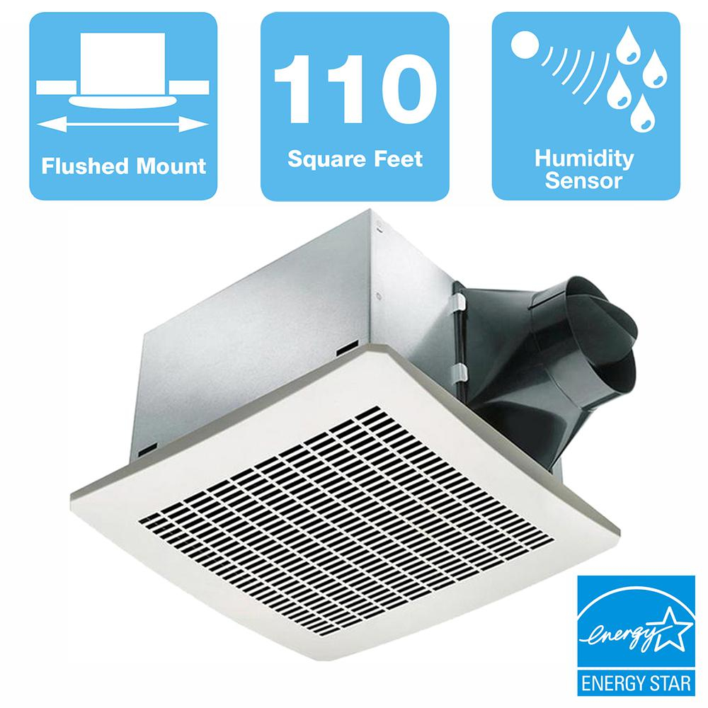 Delta Breez Signature 110 Cfm Ceiling Humidity Sensing Bathroom Exhaust Fan Energy Star throughout size 1000 X 1000