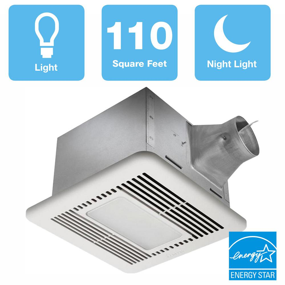Delta Breez Signature G2 Series 110 Cfm Ceiling Bathroom Exhaust Fan With Led Light And Night Light Energy Star intended for proportions 1000 X 1000