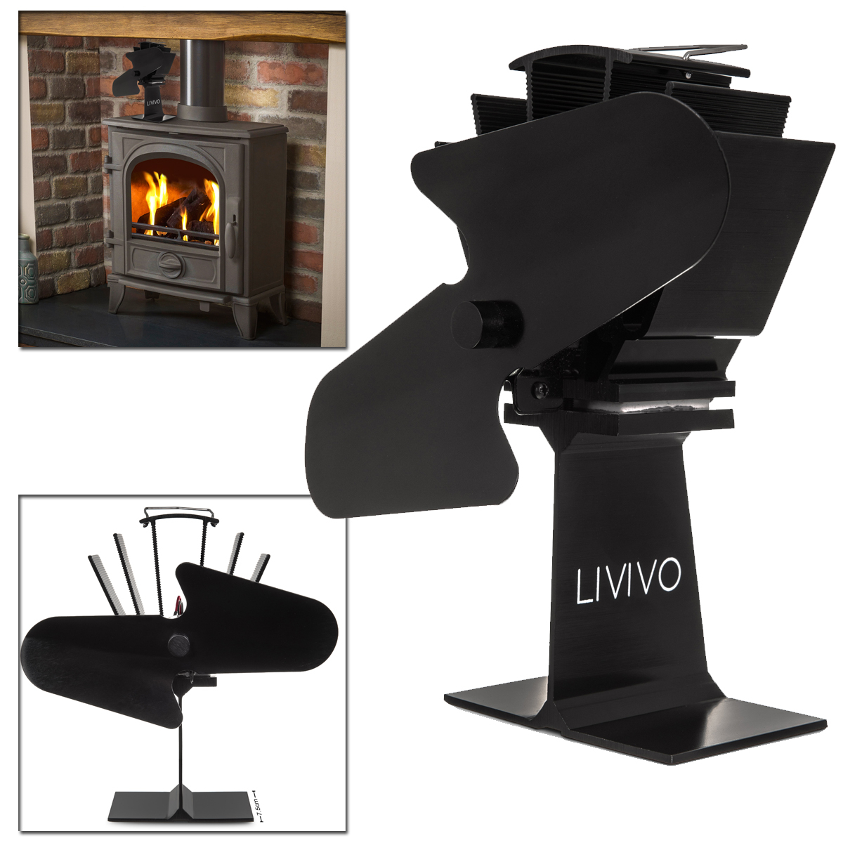 Details About 2 Blades Heat Powered Stove Top Fan Wood Log Burner Fireplace Eco Friendly Uk in dimensions 1200 X 1200
