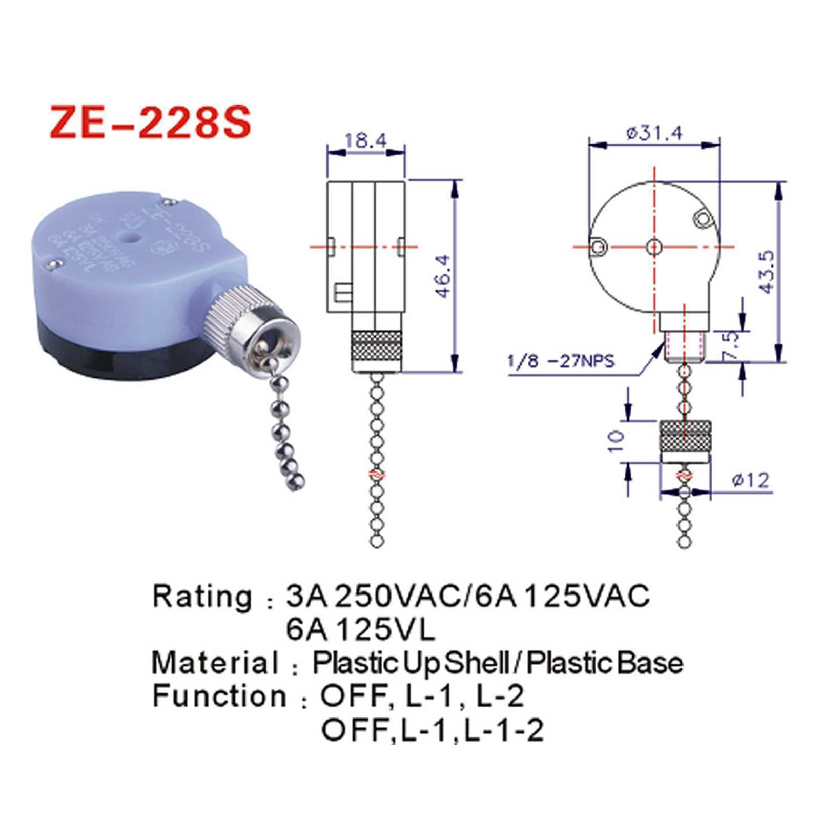 Details About 2pcs Ze 228s Zing Ear Brass Pull Chain Two Speed Ceiling Fan 3 Wire Switch for proportions 1600 X 1600