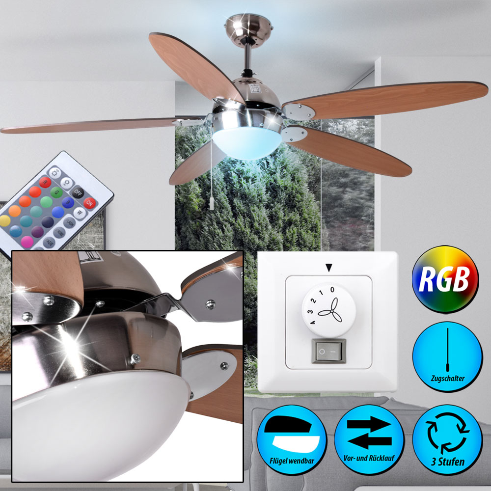 Details About 35 Watt Rgb Led Dimmable Ceiling Fan Light Lamp Bed Room Wall Switch Air Cooler within sizing 1000 X 1000