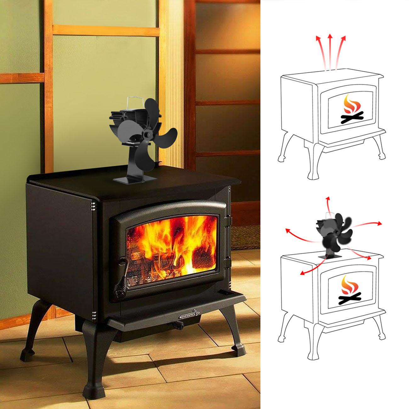 Details About 4 Blade Heat Powered Wood Stove Fan Log Wood Burner Top Eco Mini Fireplace Fan throughout size 1300 X 1300
