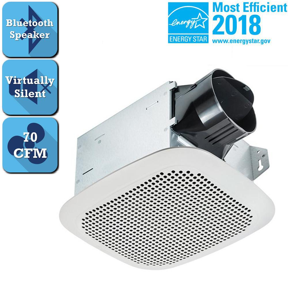 Details About Bathroom Ceiling Exhaust Fan Bluetooth Speaker Galvanized Steel Square White for size 1000 X 1000