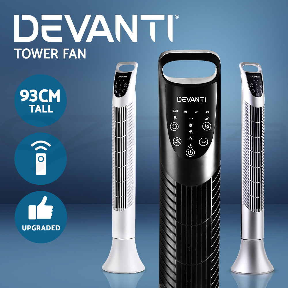 Details About Devanti Tower Fan Remote Control Portable Cross Flow Touch Panel Sleep Mode intended for measurements 1000 X 1000