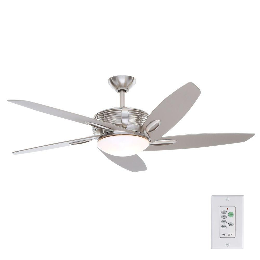 Details About Hampton Bay Ceiling Fan Light Kit 54 In Reversible Indoor Wall Remote Nickel in proportions 1000 X 1000