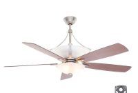 Details About Hampton Bay Ceiling Fan Light Kit Remote 60 In Indoor Brushed Nickel 5 Blades throughout dimensions 1000 X 1000