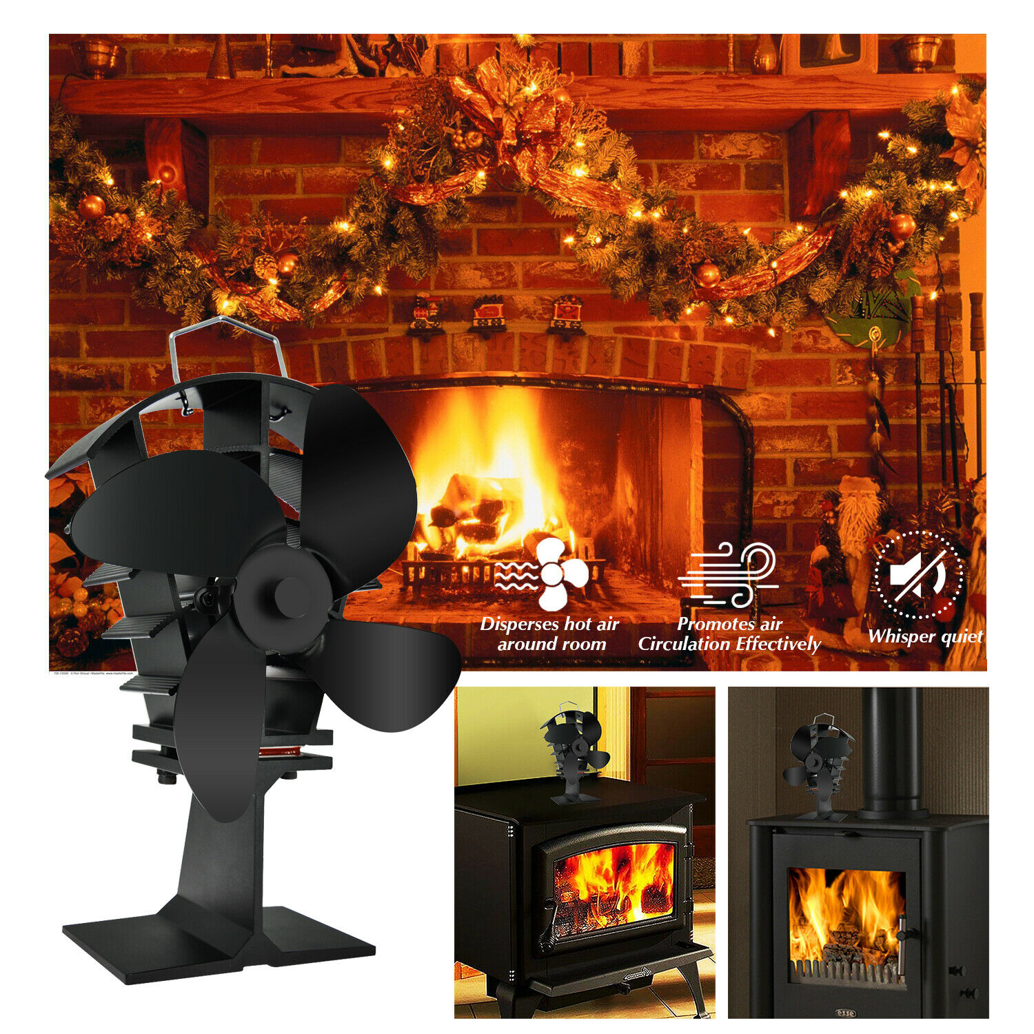 Details About Heat Powered Heat Auto Adjustment Furnace Fan Fireplace Insulation 50c 370 C with regard to sizing 1500 X 1500