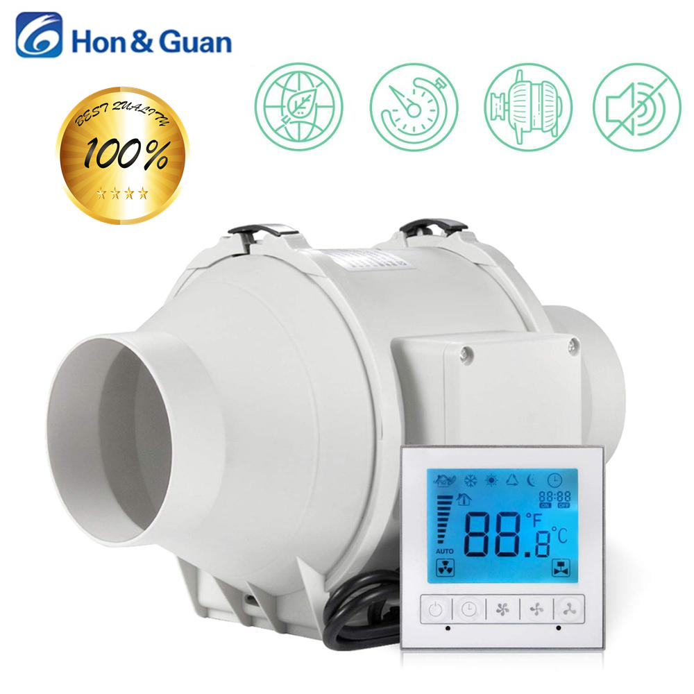 Details About Honguan 4 8 220 240v Timer Inline Duct Fan Extractor Fan With Smart Switch within size 1000 X 1000