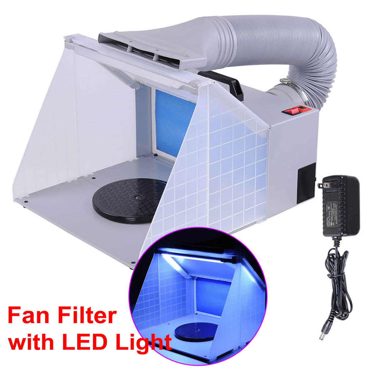 Details About Paint Spray Booth Led Air Brush Extractor Turntable Filter Exhaust Fan Portable regarding proportions 1200 X 1200