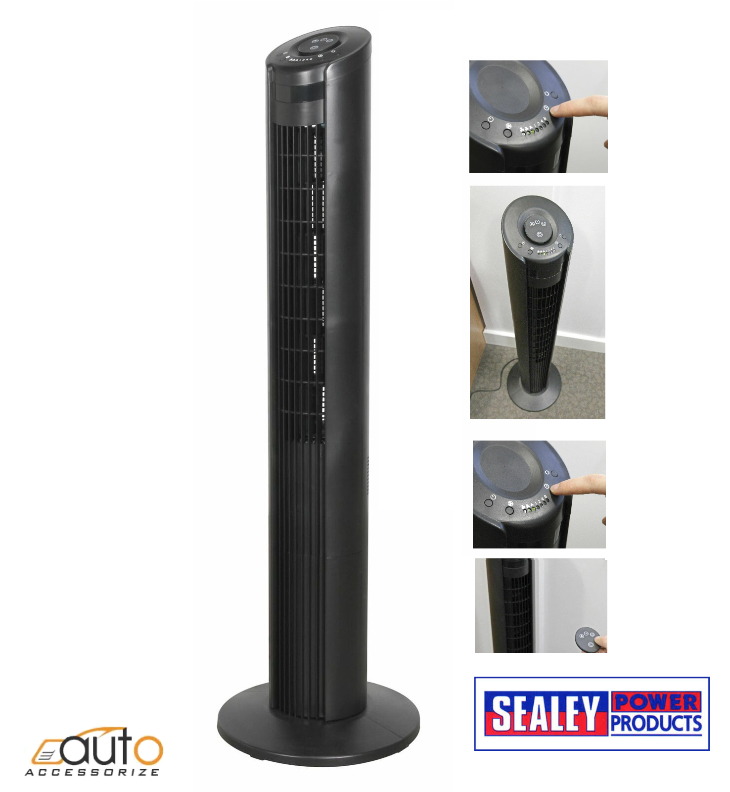 Details About Sealey Oscillating Tower Fan 3 Speed 42 230v with sizing 1476 X 1600