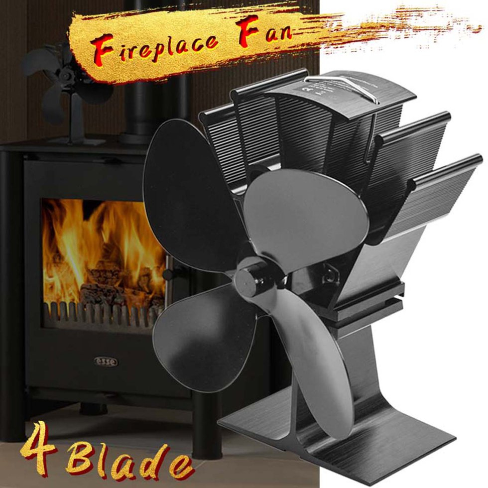 Details About Wood Stove Fan Heat Activated Fireplace Thermally Controlled Warm Air Circulator intended for sizing 980 X 980