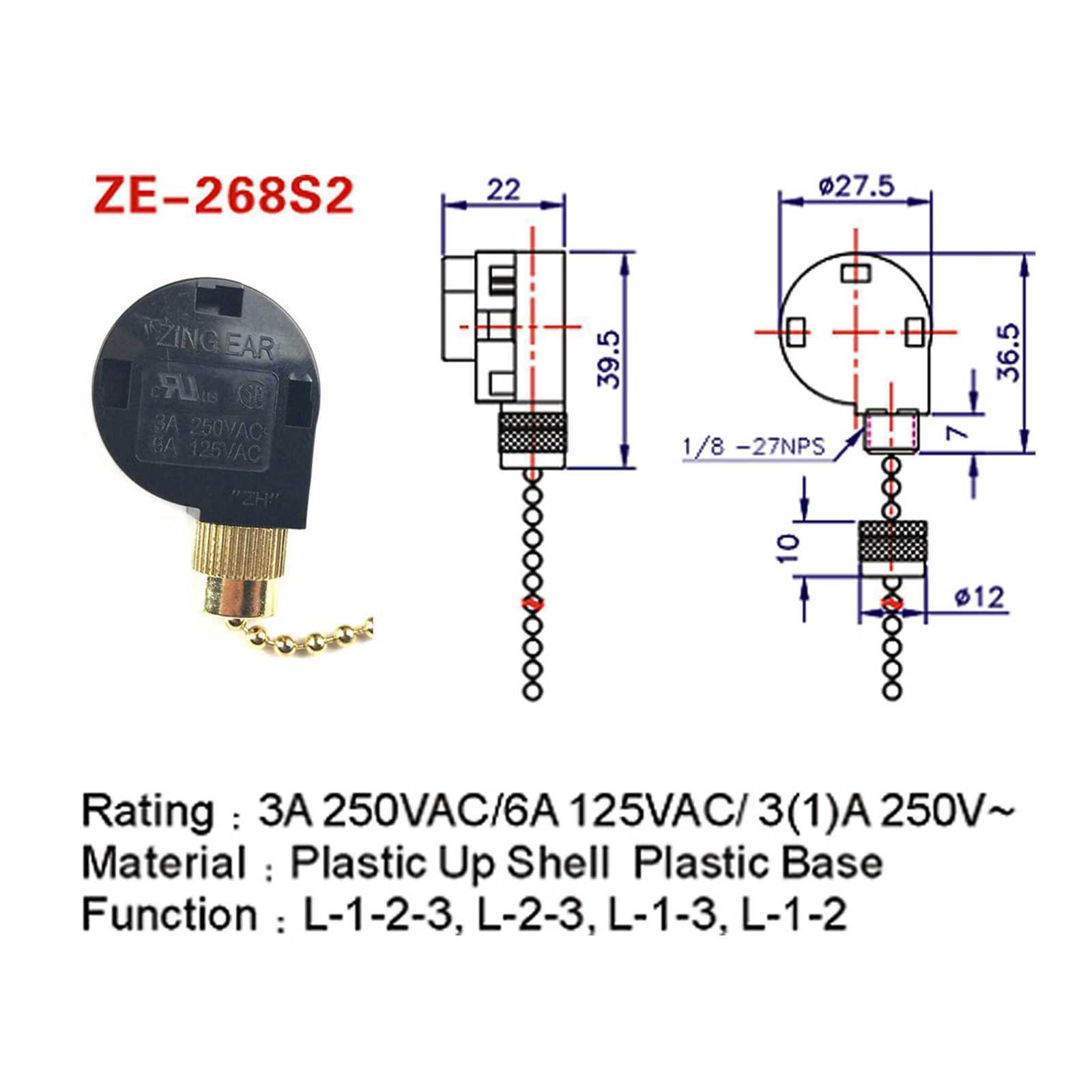 Details About Zing Ear Ze 268s2 Pull Chain Switch Ceiling Fan Antique Brass 3 Speeds 125v New inside proportions 1600 X 1600