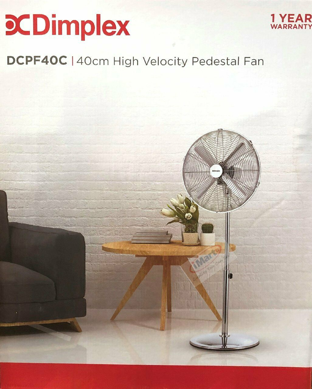 Dimplex 40cm High Velocity Floor Fan 3 Speed Settings Pedestal Fan intended for dimensions 1026 X 1280