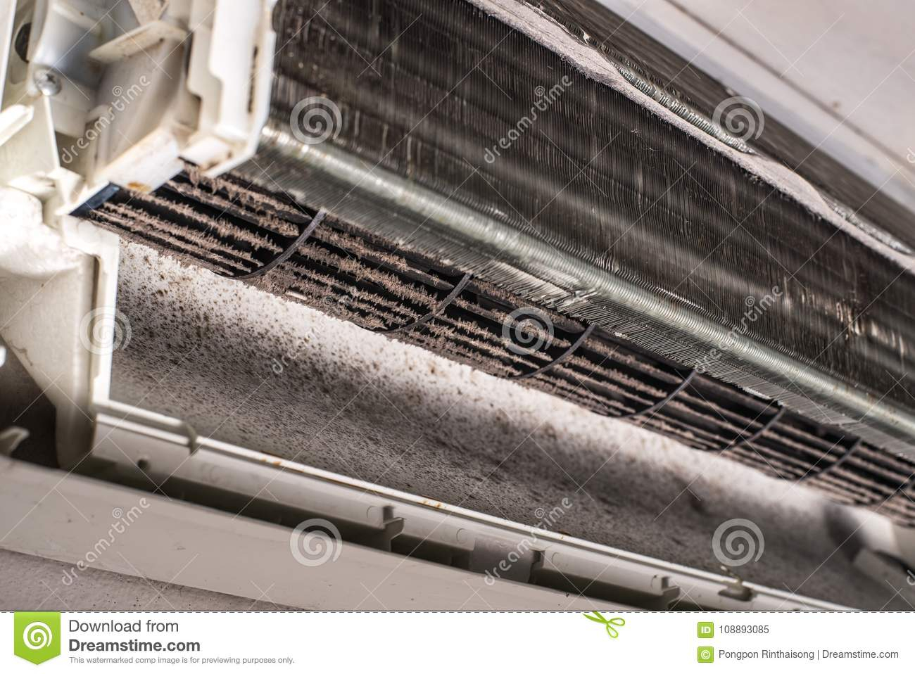 Dirty Air Conditioner Blower Fan And Coil Stock Image with size 1300 X 958