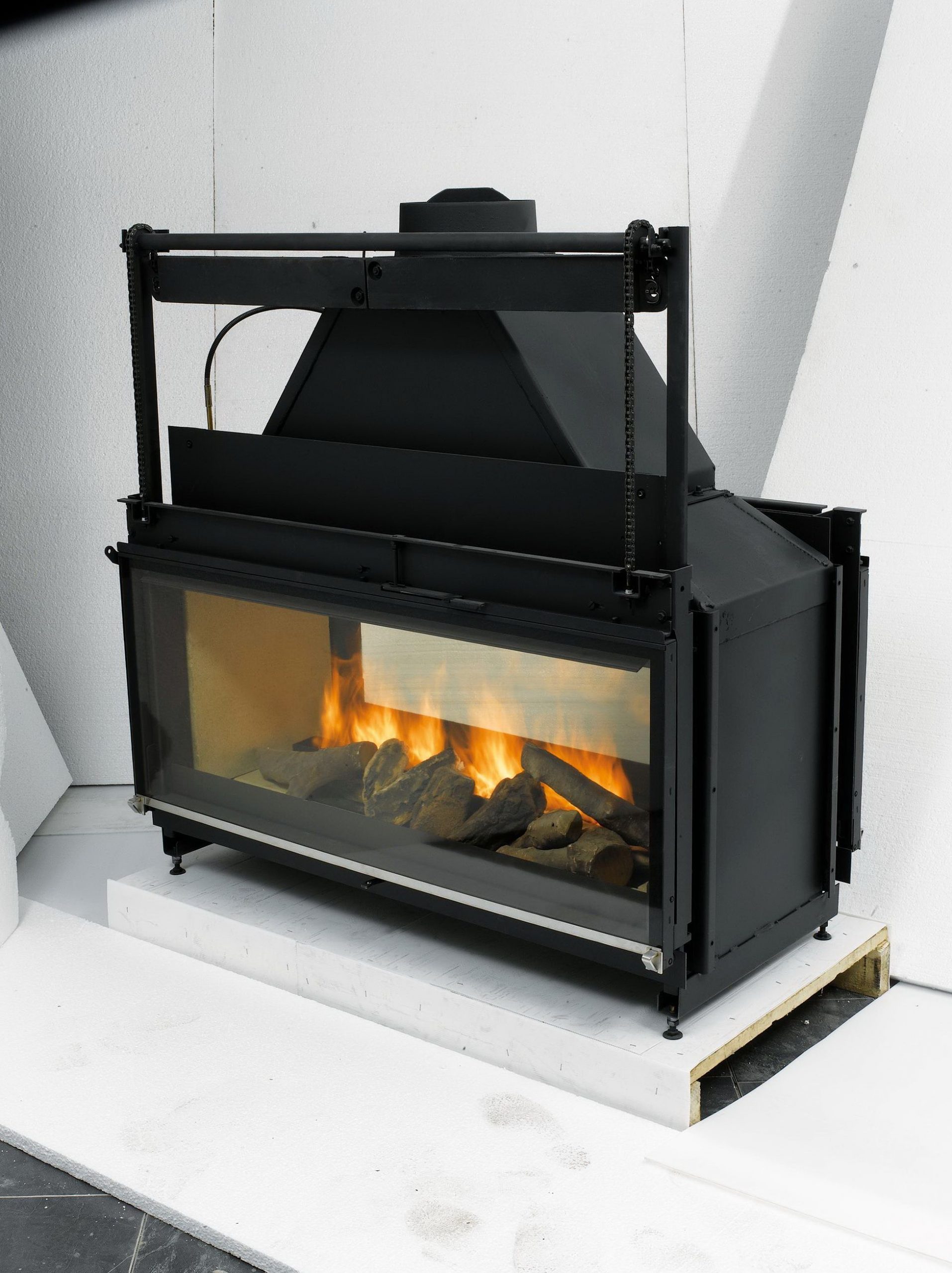 Double Sided Wood Burning Fireplace Insert With Blower pertaining to sizing 1952 X 2611