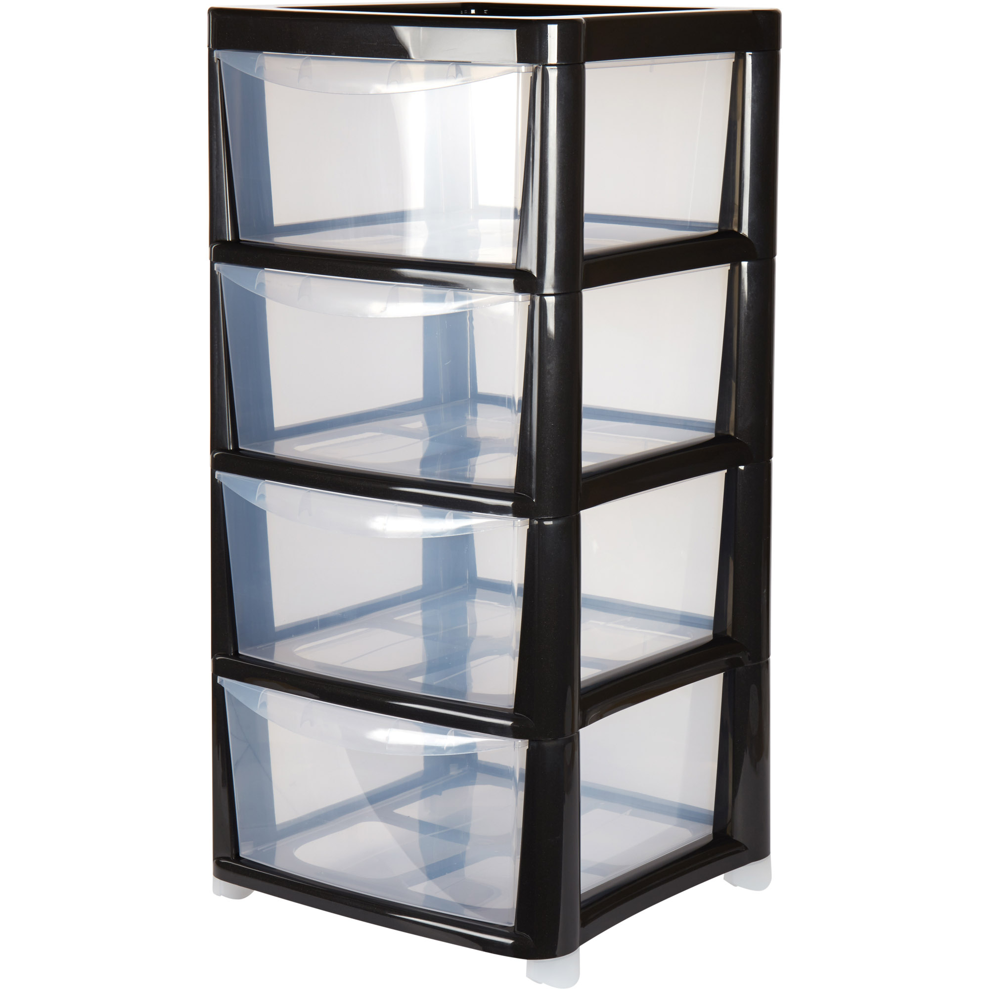 Drawer Tower Plastic 4 Tier Black for dimensions 2000 X 2000