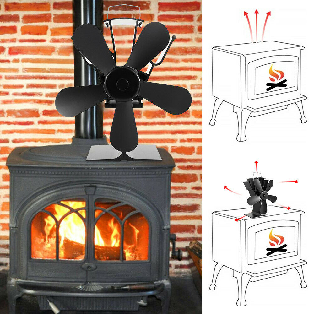 Dtails Sur 5 Blades Heat Powered Stove Fan For Wood Log Burner Fireplace Fuel Saving Eco inside size 1000 X 1000