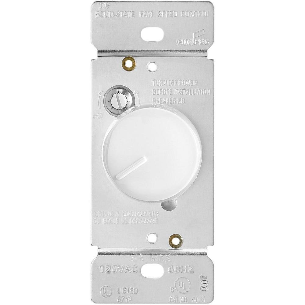 Eaton 5 Amp 120 Volt Single Pole Fully Variable Fan Control Rocker Switch White pertaining to dimensions 1000 X 1000