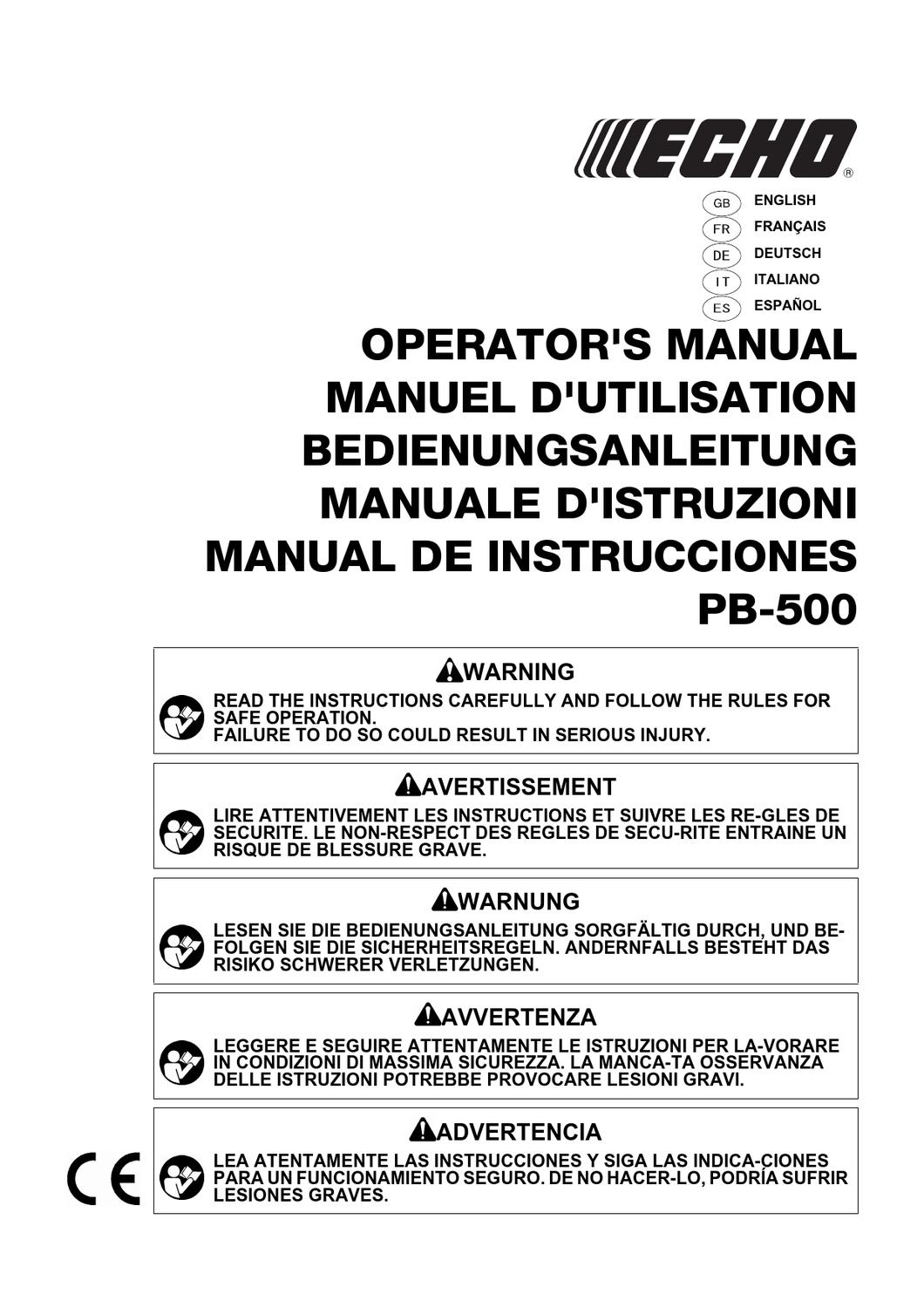 Echo Pb500 User Manual Allpower Issuu intended for sizing 1060 X 1500