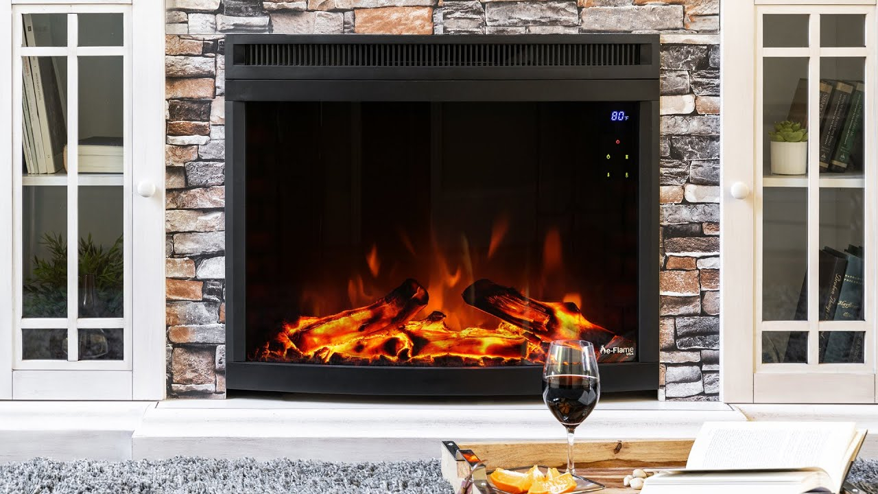 Edmonton Led Electric Fireplace Stove Curved Insert E Flame Usa within proportions 1280 X 720