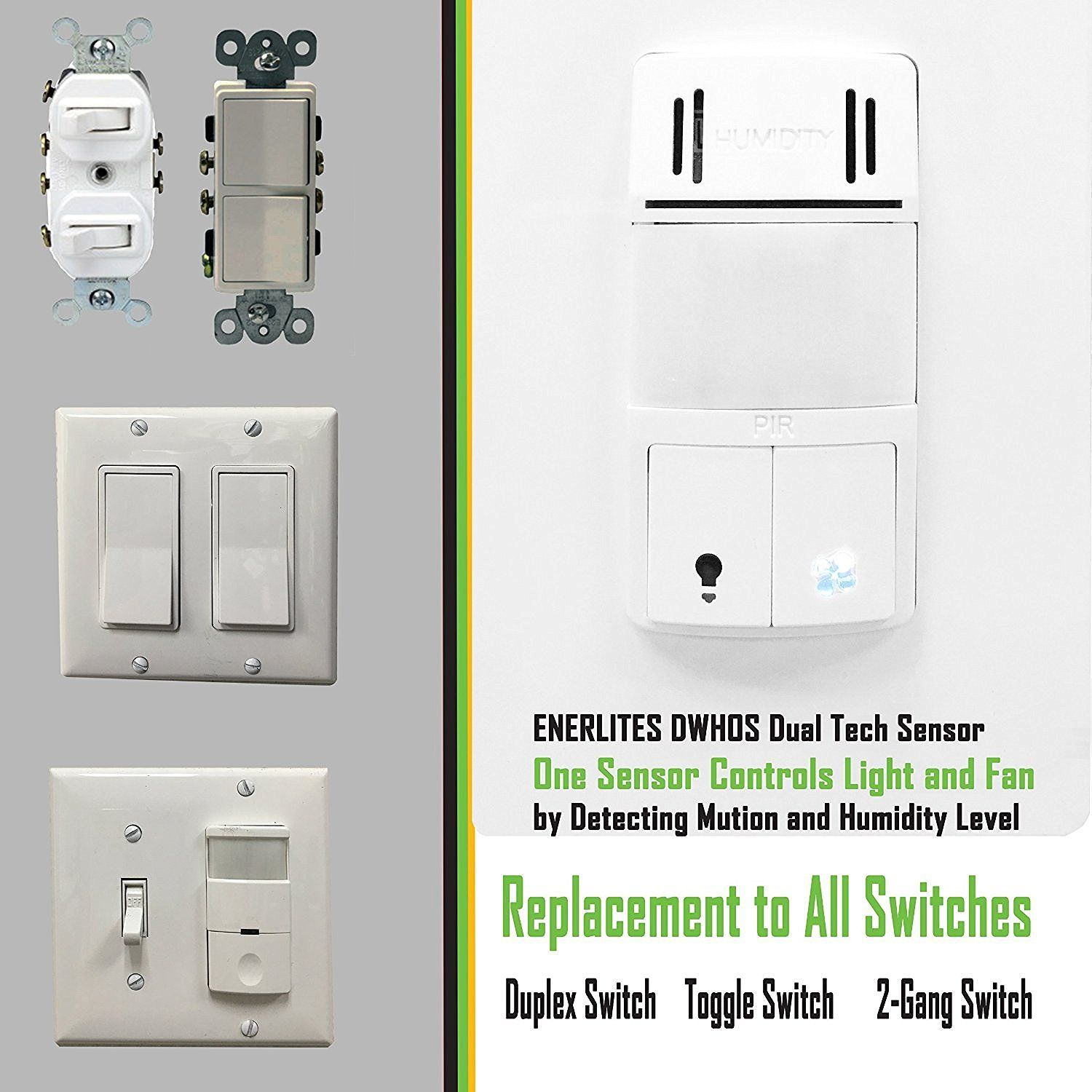 Enerlites Dwhos W Humiditymotion Sensor Switch For Bathroom within size 1500 X 1500