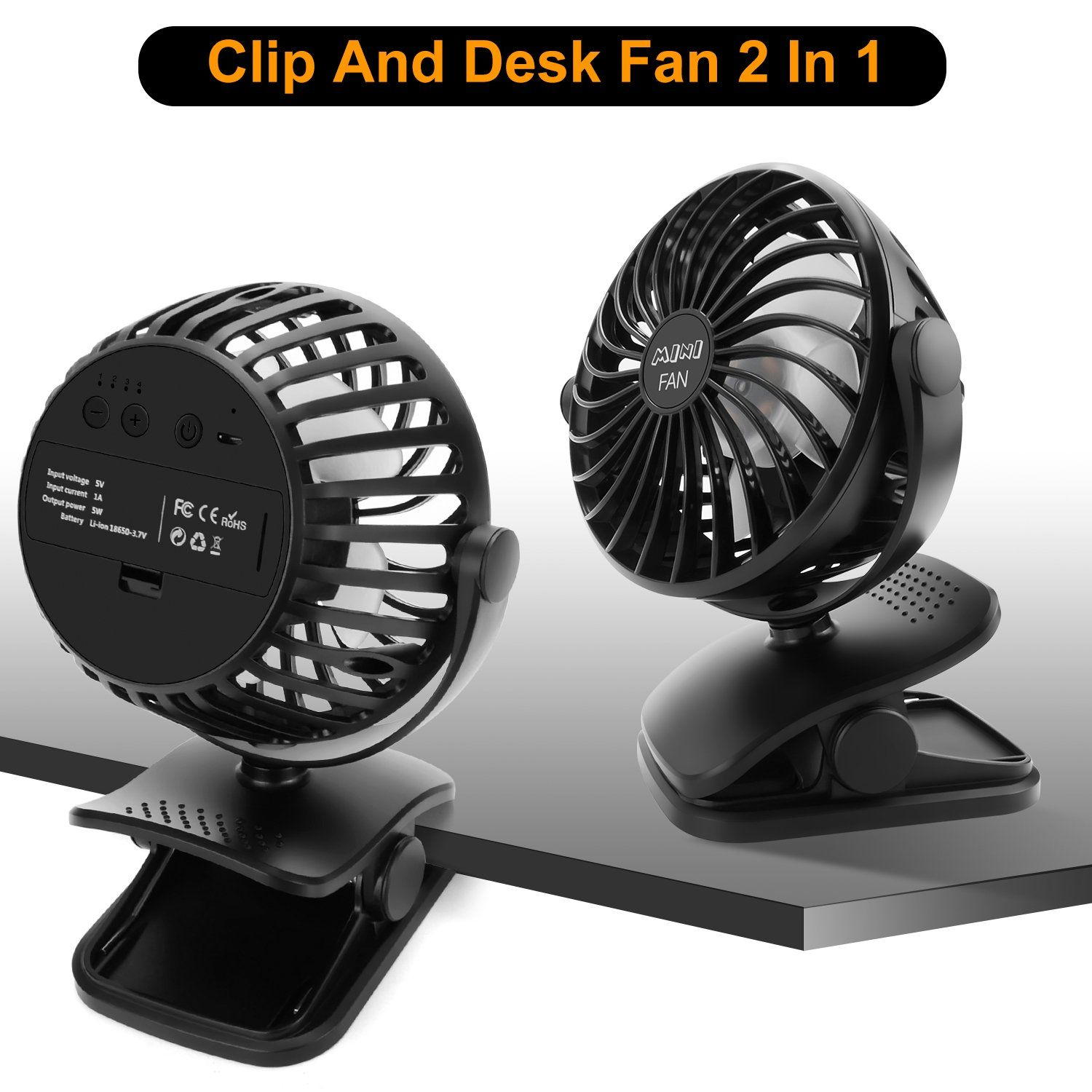 Eseoe Small Fan With Clipadjustable Mini Desk Fanportable pertaining to size 1500 X 1500