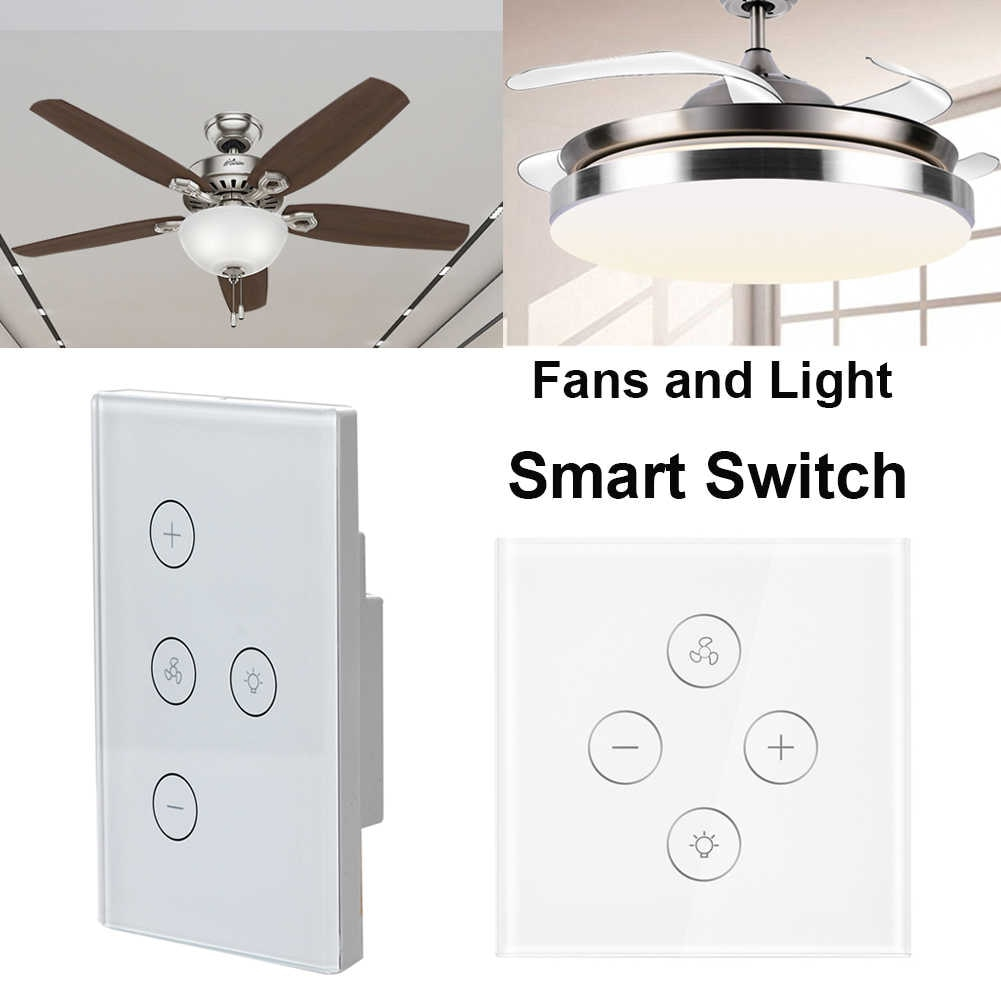 Eu Us Smart Light Switch Wifi Ceiling Fan Switch Wall Touch in size 1001 X 1001