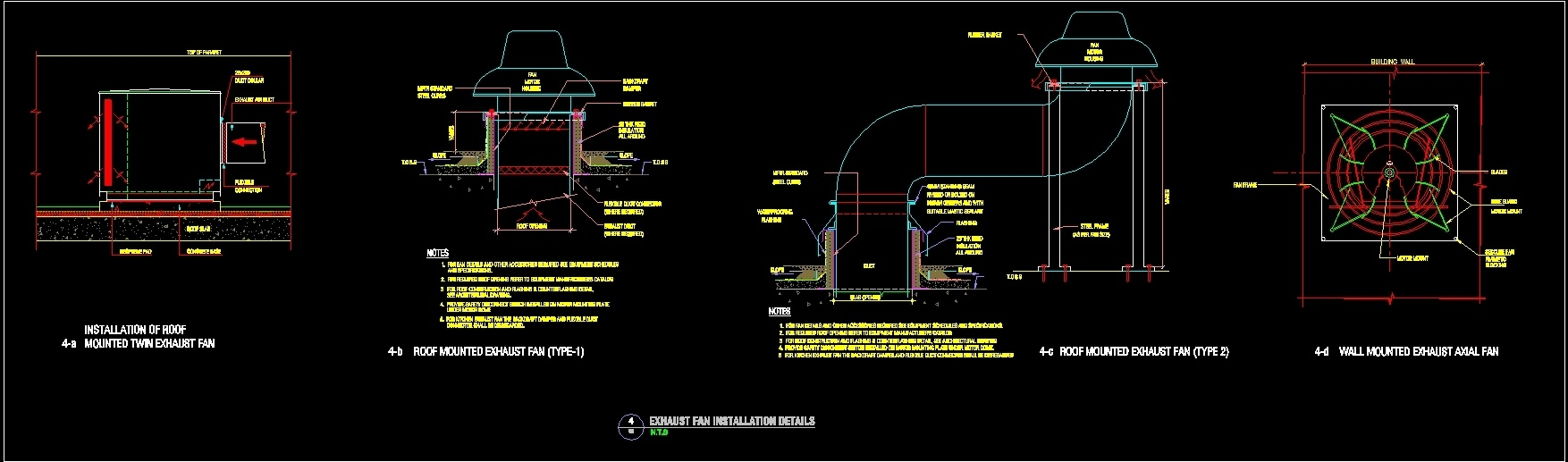Exhaust Fan Installation Details Dwg Detail For Autocad Designs Cad pertaining to sizing 1754 X 517