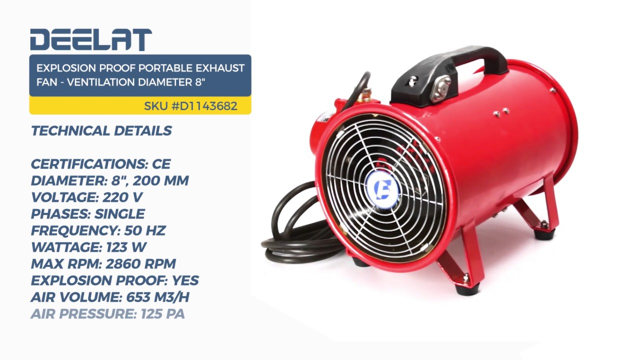 Explosion Proof Portable Exhaust Fan Ventilation Diameter 8 200 Mm Single Phase 220v within sizing 1280 X 720
