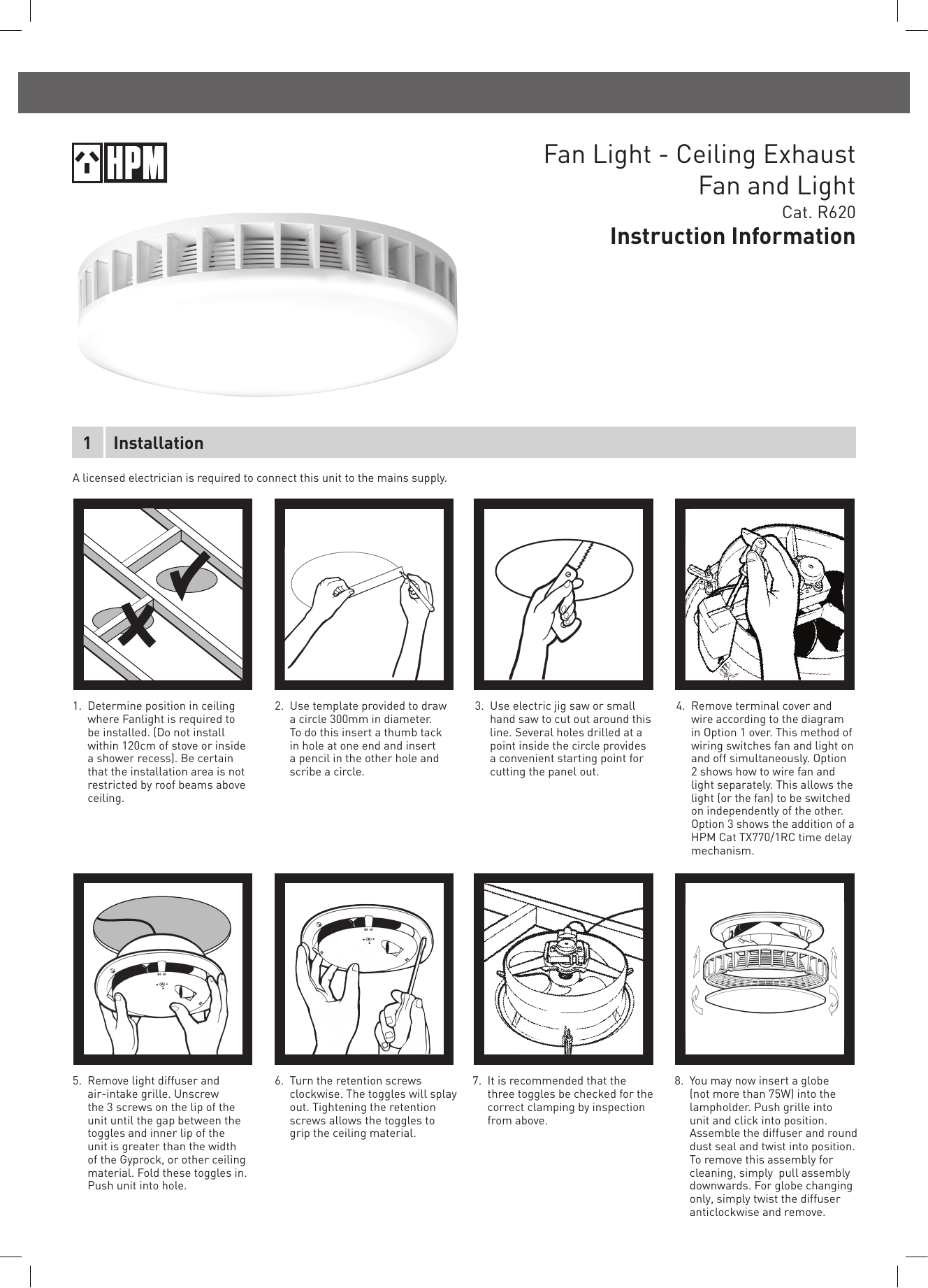 Fan Light Ceiling Exhaust Fan And Light Manualzz intended for size 1328 X 1842