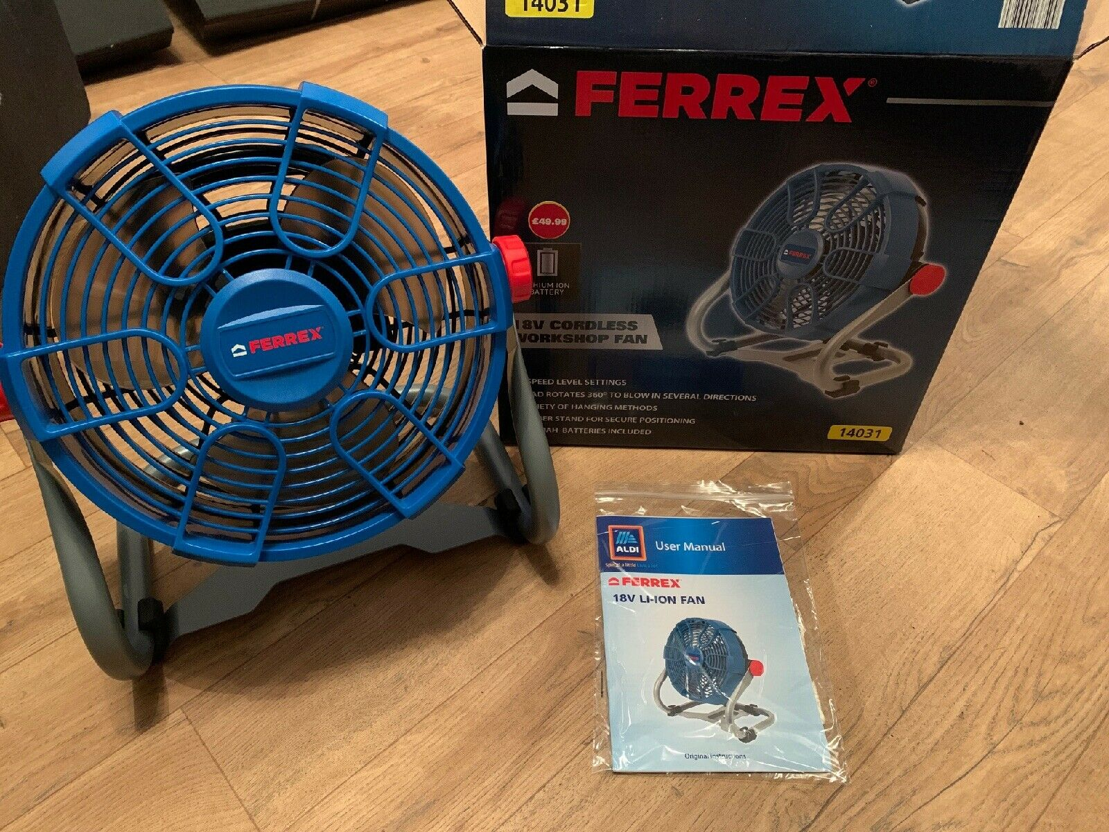 Ferrex Cordless Workshop Fan Batteries Charger 18v Aldi inside proportions 1600 X 1200