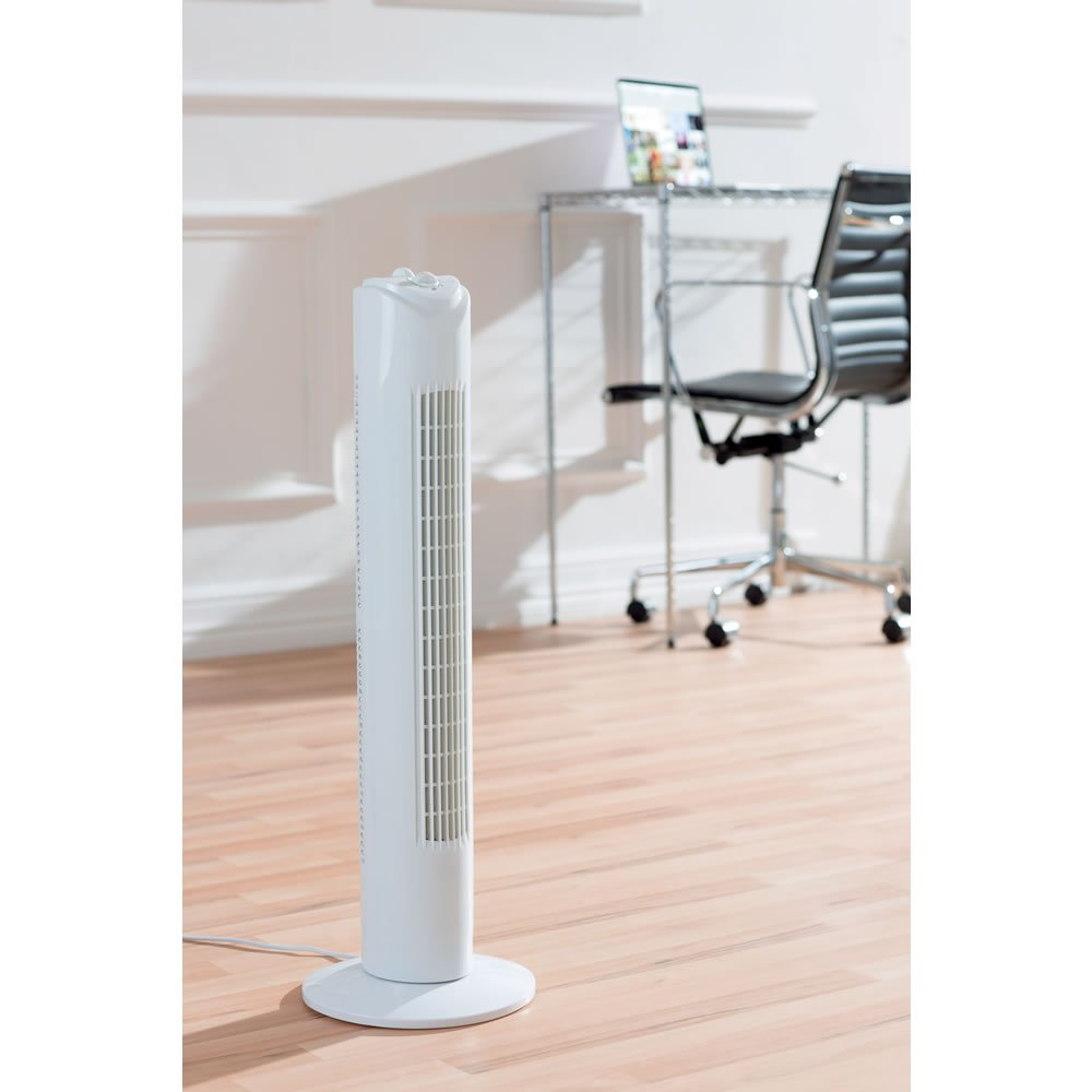 Fine Elements Tower Fan White 32 Inch intended for proportions 1000 X 1000